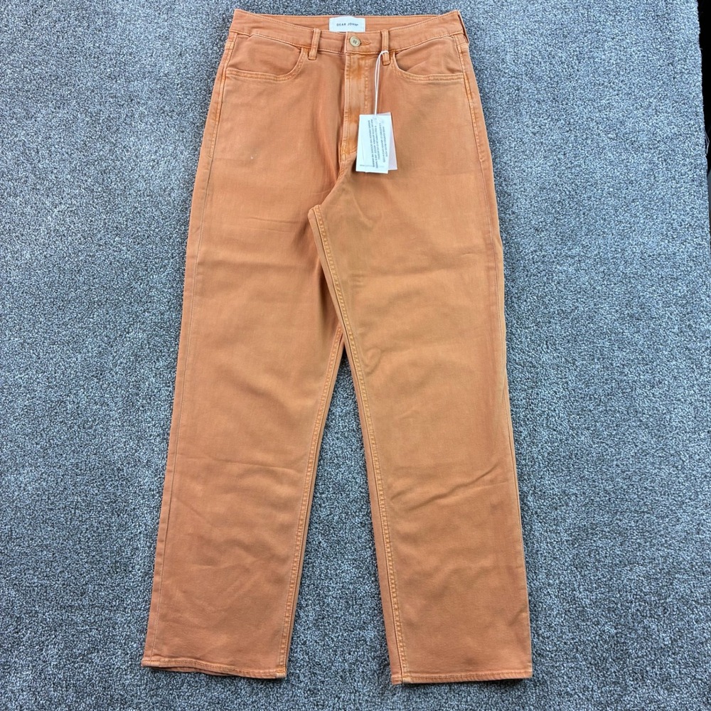 NEW Dear John Jeans Women's 30 Orange Cotton Blend Straight Leg Apricot